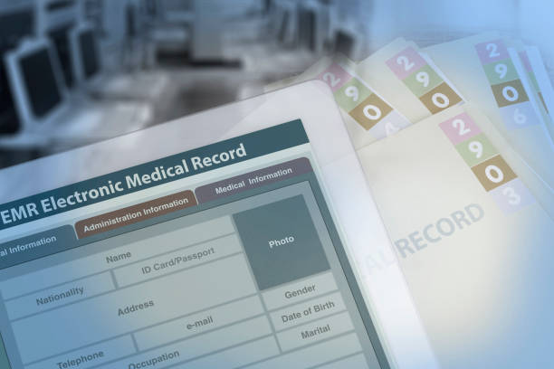 Background photo showing medical record